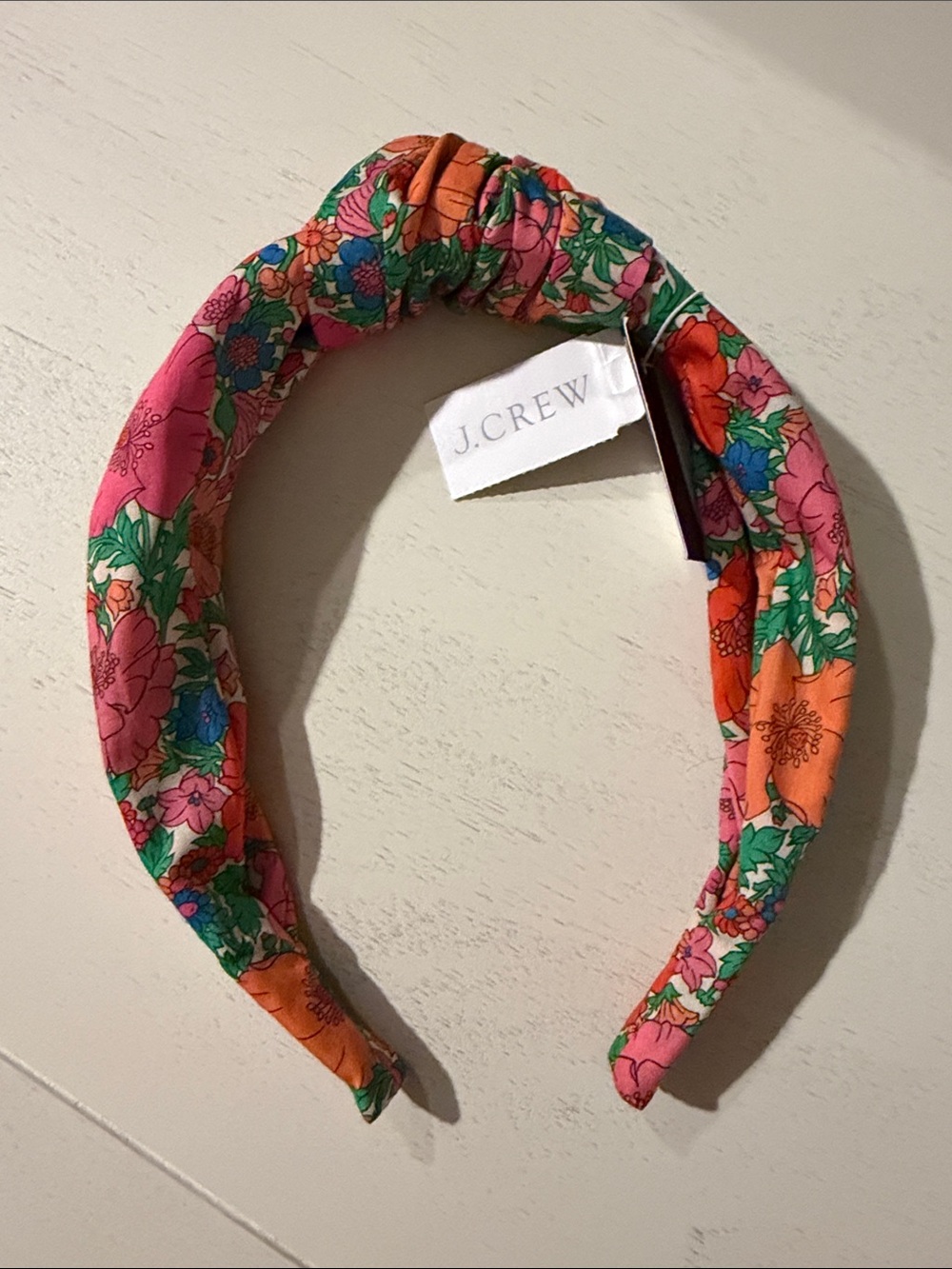 NWT J. Crew Pink, Orange & Green Floral Padded Headband